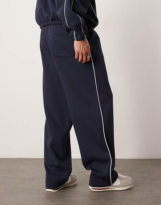 Asos ASOS DESIGN Co-ord Supper Baggy Jogger With Side Piping In Navy