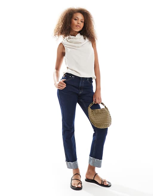 Asos ASOS DESIGN Cowl Neck Sleeveless Top In Linen Blend In Stone