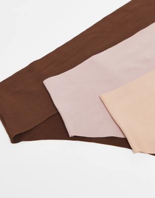 Asos ASOS DESIGN Curve 3 Pack No Vpl Brazilian Brief In Neutrals