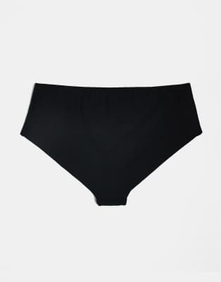 Asos ASOS DESIGN Curve 3 Pack No Vpl Hipster Short In Black White & Beige