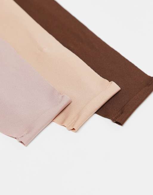 Asos ASOS DESIGN Curve 3 Pack No Vpl Thong In Neutrals