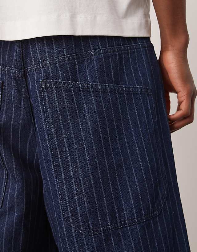 Asos ASOS DESIGN Denim Jort With Stripe In Rinse Wash