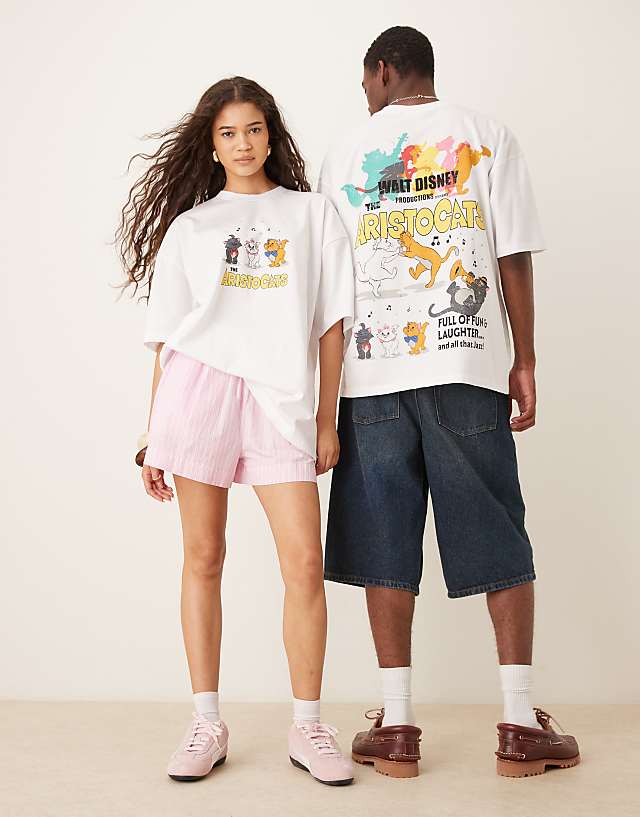 asos ASOS DESIGN Disney oversized t-shirt with Aristocrats prints in white