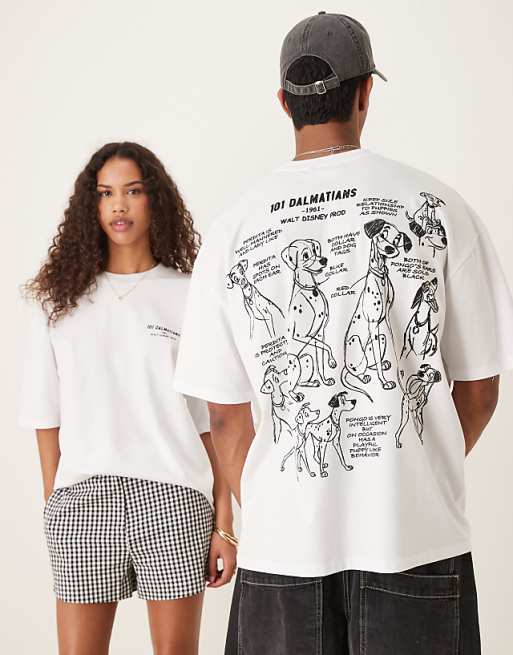 asos ASOS DESIGN Disney oversized t-shirt with Dalmatians print in white