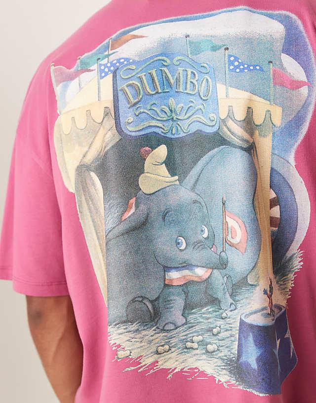 Asos ASOS DESIGN Disney Oversized T-shirt With Dumbo Print In Pink