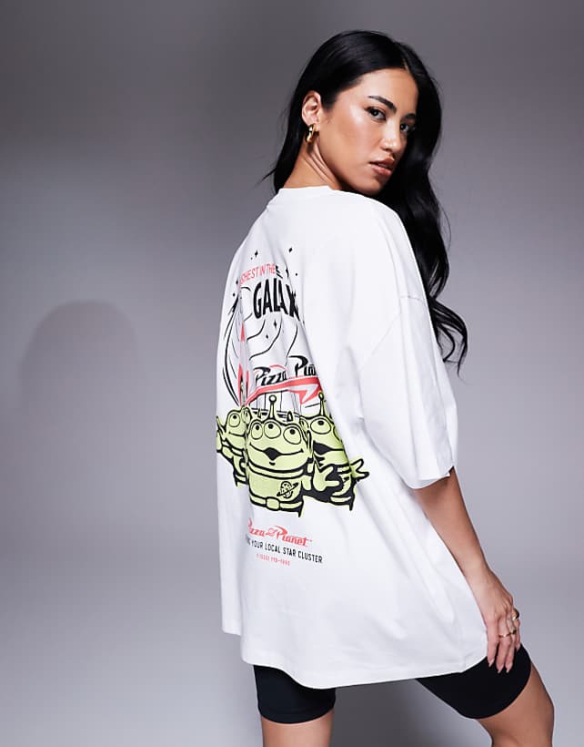 Asos ASOS DESIGN Disney Pixar Unisex Oversize T-shirt With Toy Story Print In White