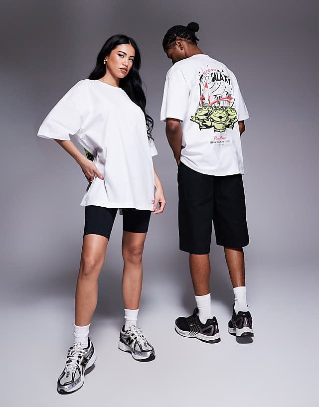 Asos ASOS DESIGN Disney Pixar Unisex Oversize T-shirt With Toy Story Print In White
