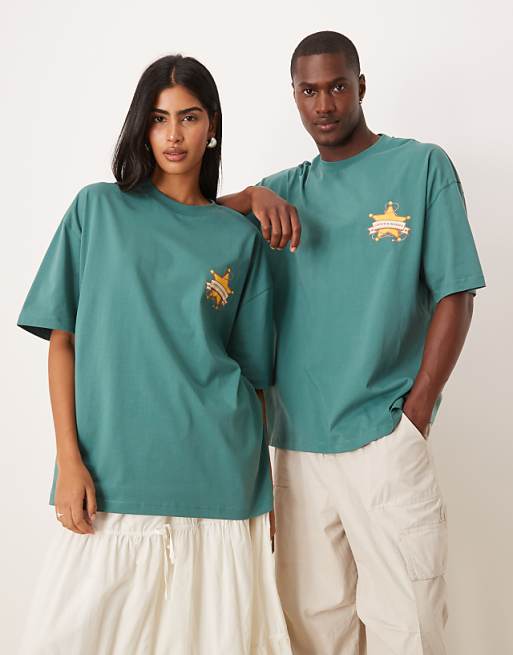 asos ASOS DESIGN Disney Pixar unisex oversize t-shirt with Woody Toy Story print in green