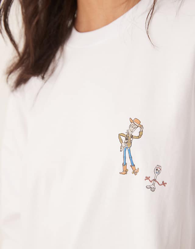 Asos ASOS DESIGN Disney Pixar Unisex Oversized T-shirt With Toy Story Character Prints In White