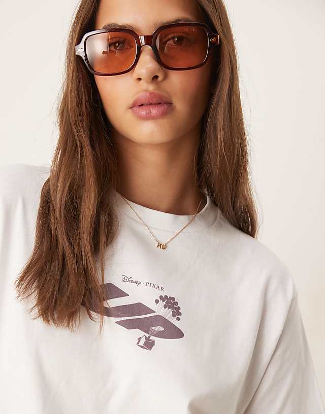 Asos ASOS DESIGN Disney Pixar Unisex Oversized T-shirt With Up Character Prints In White