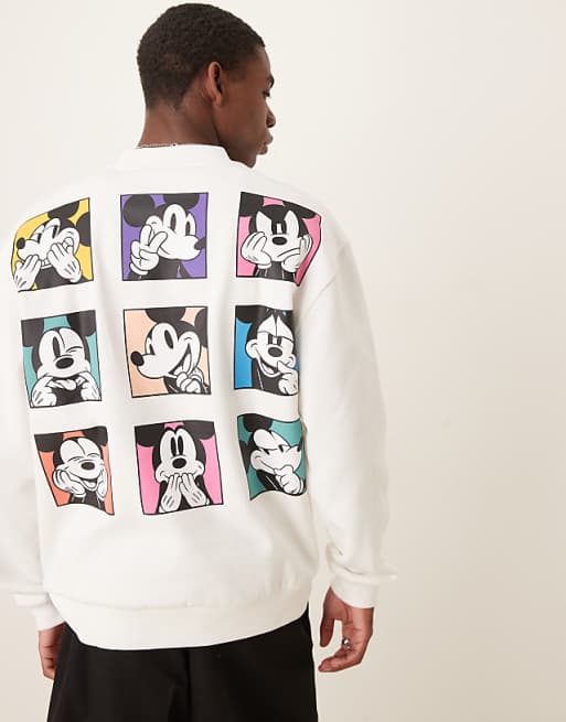 Asos ASOS DESIGN Disney Unisex Oversize Sweatshirt With Mickey Mouse Print In White