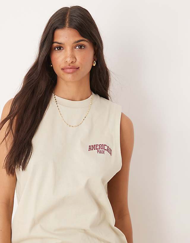 Asos ASOS DESIGN Disney Unisex Standard Vest With Mickey Mouse Western Prints In Stone