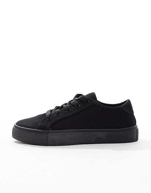 Asos ASOS DESIGN Dizzy Lace Up Trainers In Black Drench