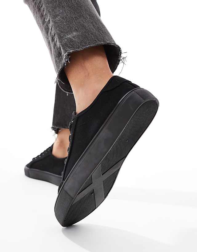 Asos ASOS DESIGN Dizzy Lace Up Trainers In Black Drench