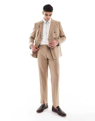 Asos ASOS DESIGN Double Breasted Regular Suit In Brown