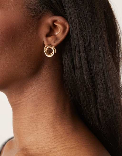 Asos ASOS DESIGN Earrings In Knot Design In Gold Tone