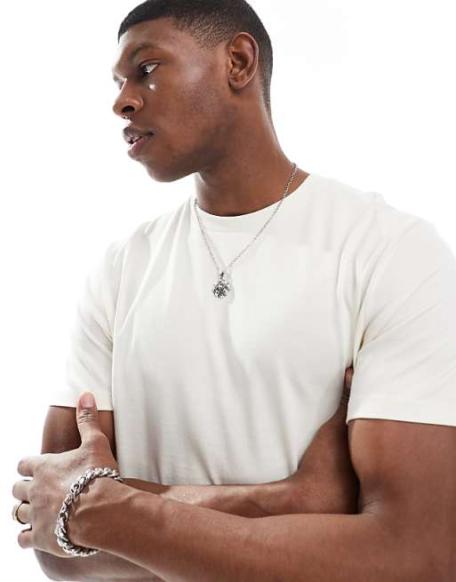 Asos ASOS DESIGN Essential Crew Neck T-shirt In Cream