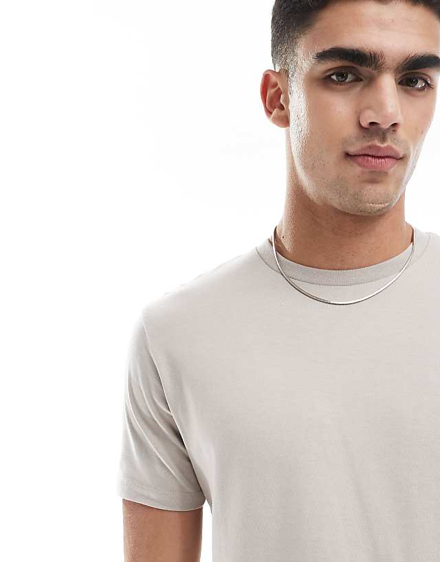 Asos ASOS DESIGN Essential Crew Neck T-shirt In Stone