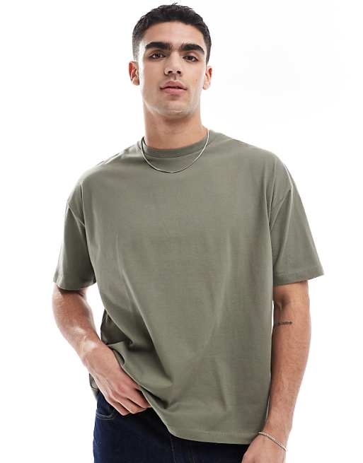 asos ASOS DESIGN essential oversized t-shirt in khaki