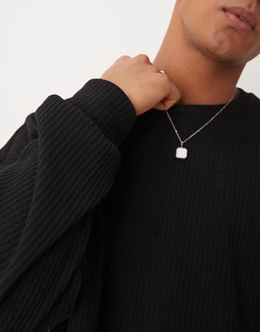 Asos ASOS DESIGN Extreme Oversized Boxy Lightweight Jumper With Rib Texture In Black