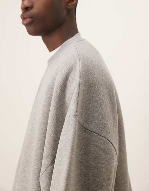 Asos ASOS DESIGN Extreme Oversized Co-ord Short Sleeve Sweatshirt In Grey Marl