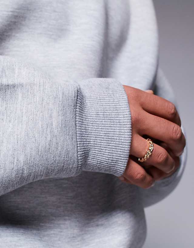 Asos ASOS DESIGN Extreme Oversized Heavyweight Scuba Sweatshirt In Grey Marl