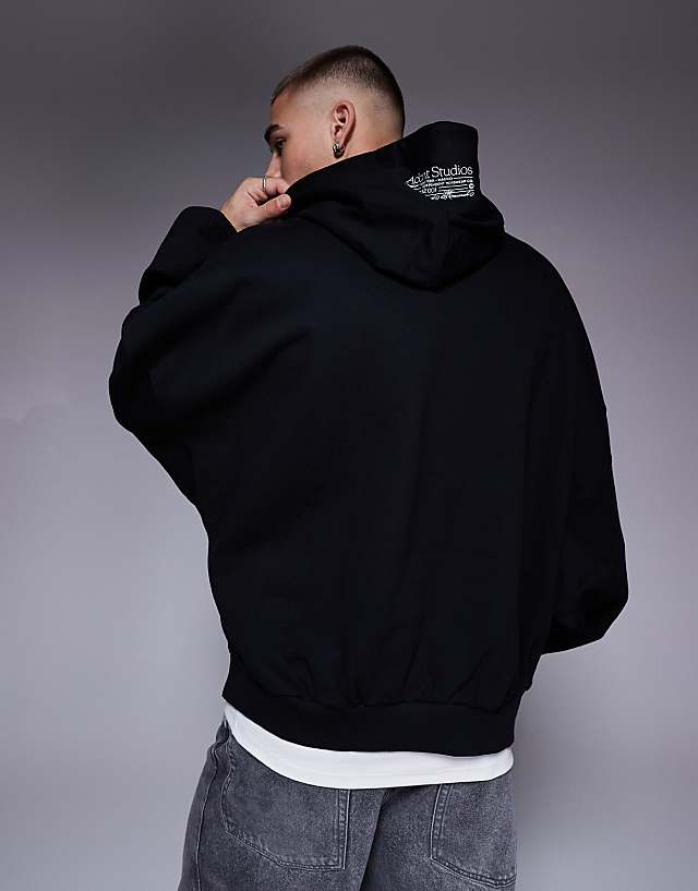 Asos ASOS DESIGN Extreme Oversized Hoodie With Chest Print In Black