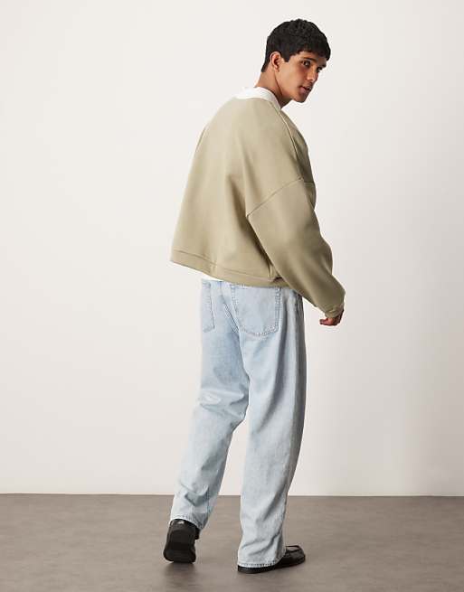 Asos ASOS DESIGN Extreme Oversized Lightweight Sweatshirt In Grey