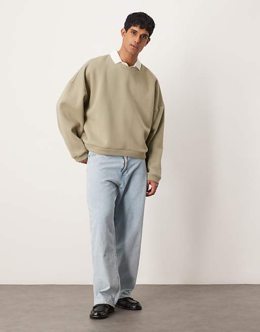asos ASOS DESIGN extreme oversized lightweight sweatshirt in grey