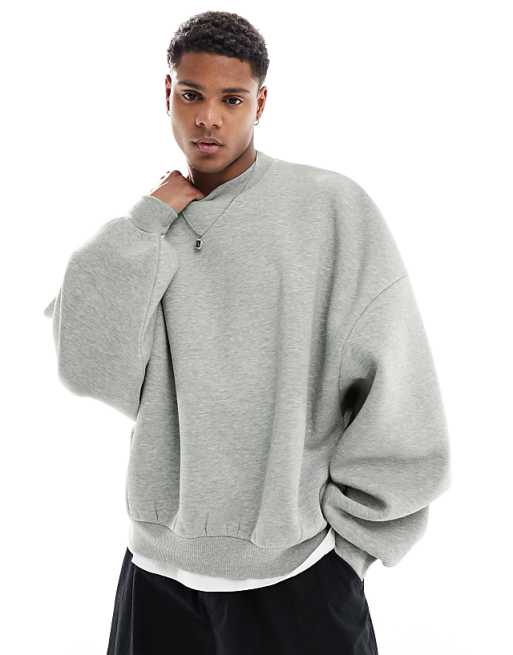 asos ASOS DESIGN extreme oversized sweatshirt in grey marl