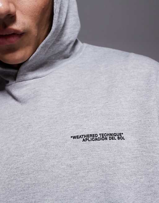 Asos ASOS DESIGN Extreme Oversized Sweatshirt With Souvenir Prints In Grey Marl