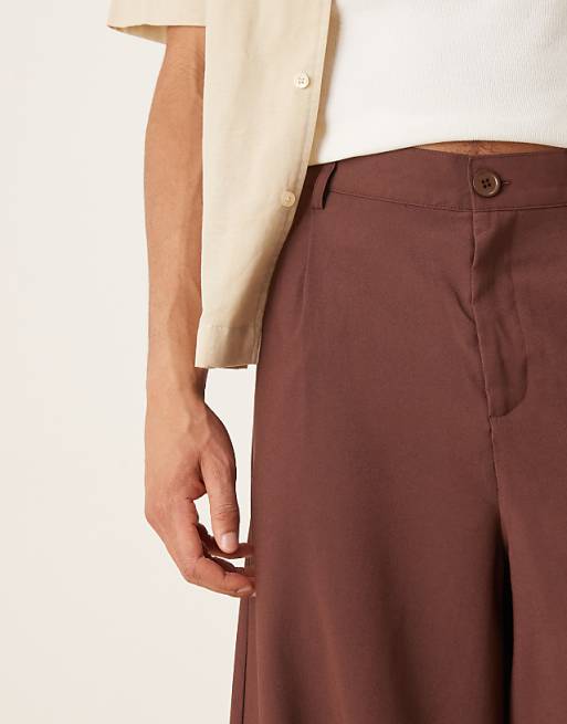 Asos ASOS DESIGN Extreme Tapered Smart Trousers In Brown