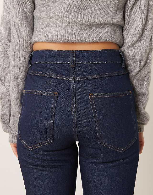 Asos ASOS DESIGN Flared Jean With Turn Up In Indigo