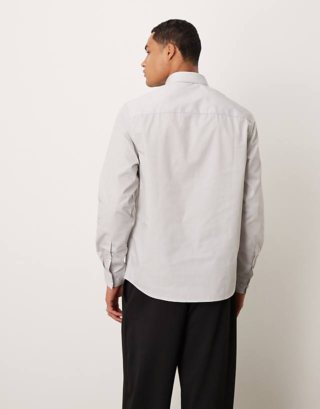 Asos ASOS DESIGN Formal Easy Iron Regular Shirt In Grey
