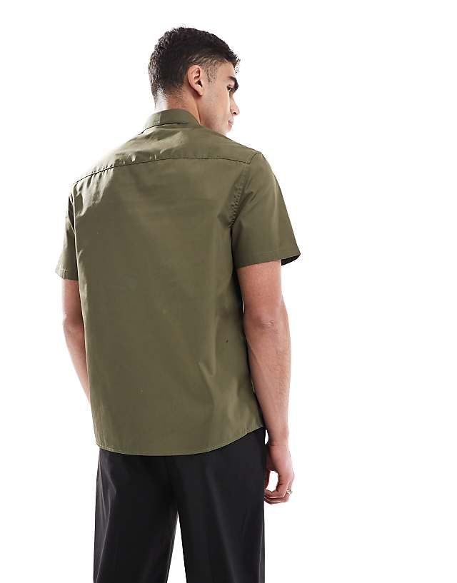 Asos ASOS DESIGN Formal Easy Iron Regular Shirt In Khaki
