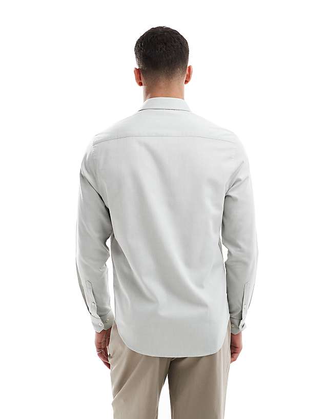 Asos ASOS DESIGN Formal Easy Iron Regular Shirt In Sage Green
