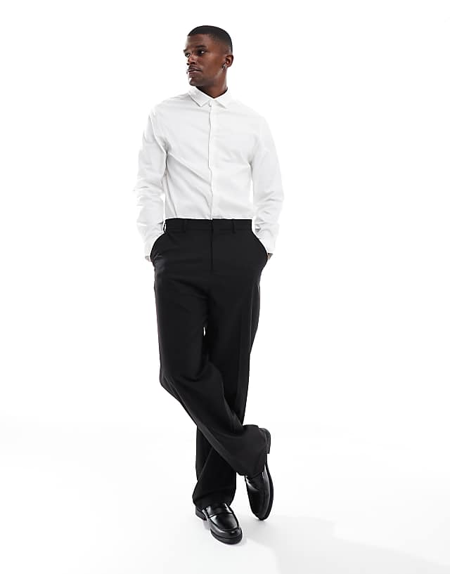 Asos ASOS DESIGN Formal Easy Iron Twill Regular Shirt In White