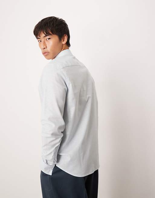 Asos ASOS DESIGN Formal Linen Blend Regular Shirt In Blue