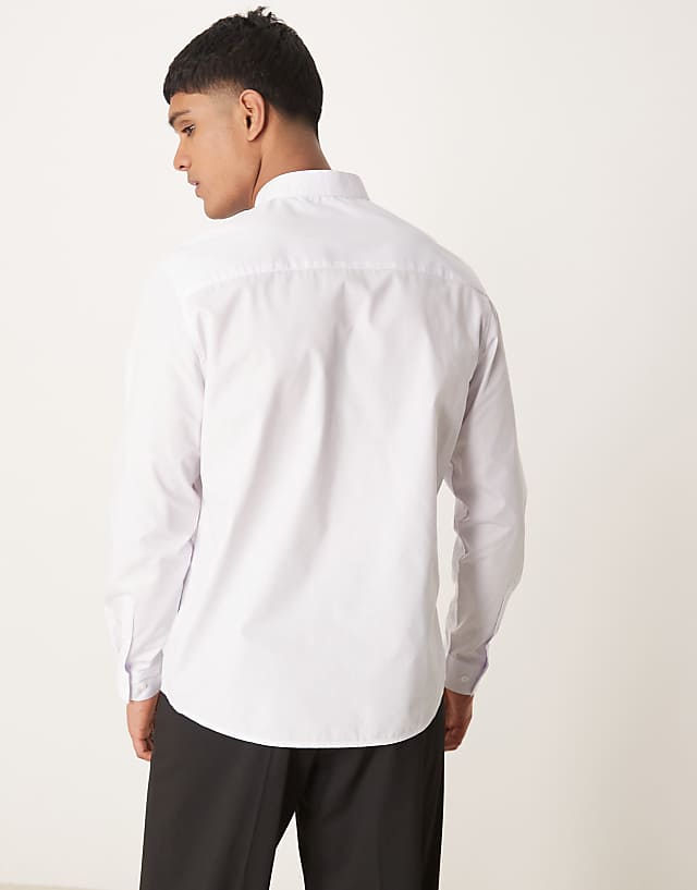Asos ASOS DESIGN Formal Wing Collar Regular Shirt With Pleated Bib Front In White