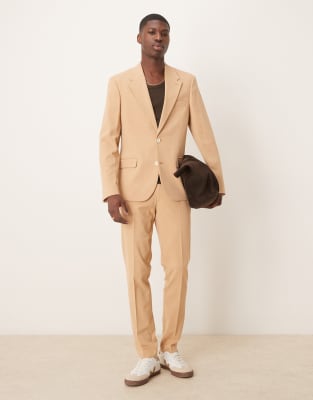 Asos ASOS DESIGN Four Way Stretch Skinny Fit Suit In Pebble