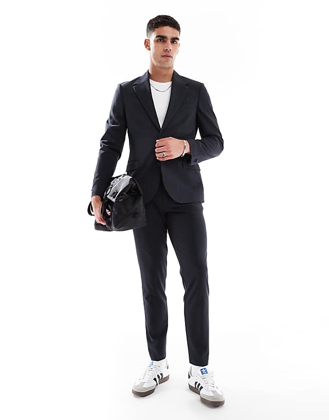 asos ASOS DESIGN four way stretch skinny suit in black