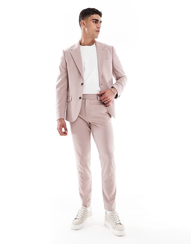 asos ASOS DESIGN four way stretch skinny suit in light brown