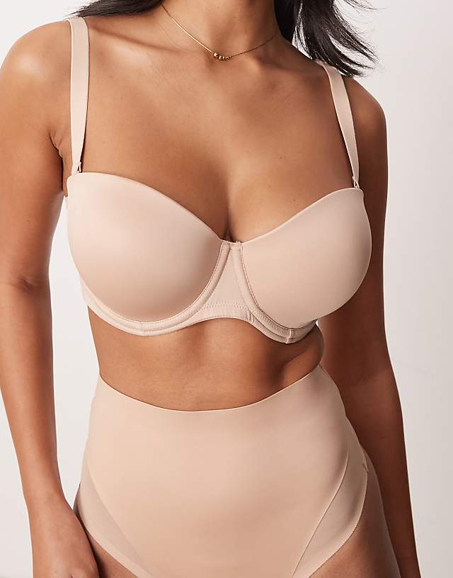Asos ASOS DESIGN Fuller Bust Moulded Multiway Strapless Bra In Beige