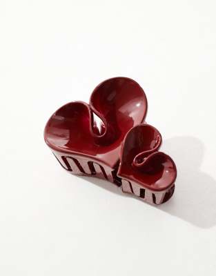 Asos ASOS DESIGN Hair Claw With Heart Design In Red