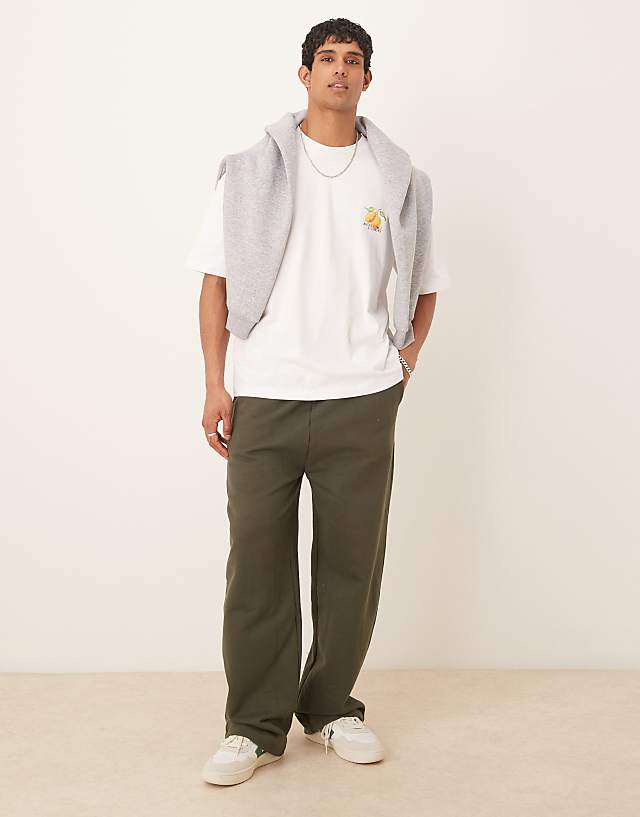 Asos ASOS DESIGN Heavyweight 240g Oversized T-shirt With Lemon Print In White