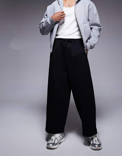 Asos ASOS DESIGN Heavyweight Balloon Cropped Jogger In Black