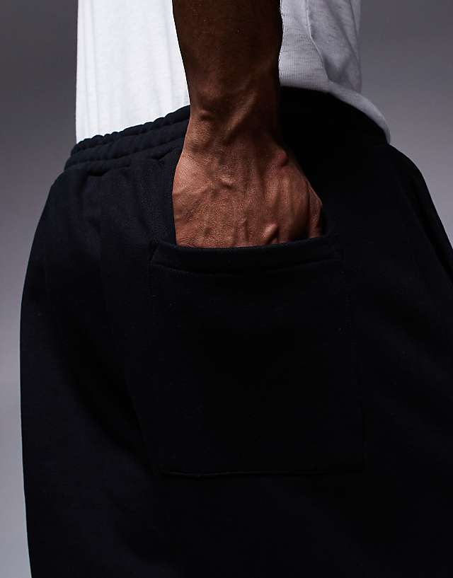 Asos ASOS DESIGN Heavyweight Balloon Cropped Jogger In Black