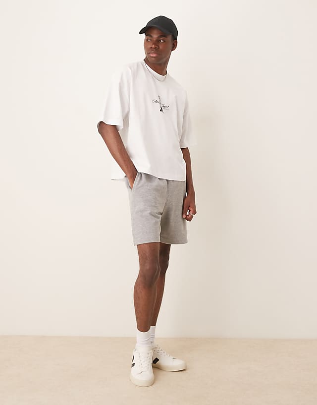 Asos ASOS DESIGN Heavyweight Boxy Oversized T-shirt With Front And Back Graphic In White