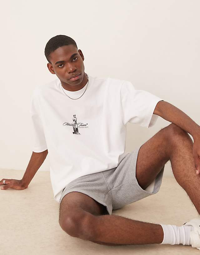 Asos ASOS DESIGN Heavyweight Boxy Oversized T-shirt With Front And Back Graphic In White