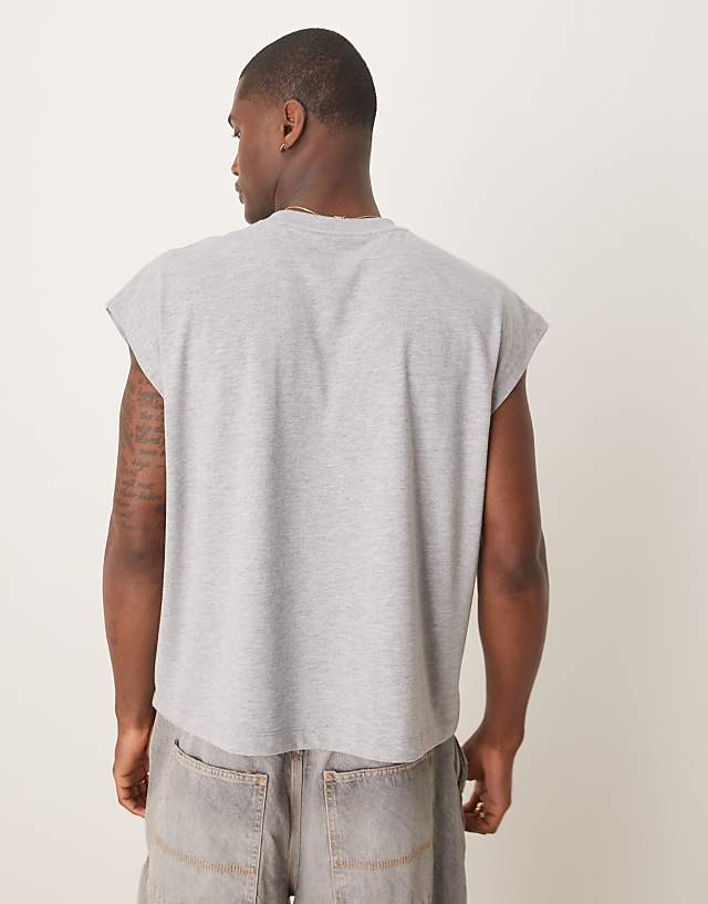 Asos ASOS DESIGN Heavyweight Boxy Oversized Vest 240g In Grey